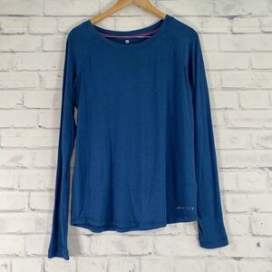 Free Fly Shirt Women's Size Large Performance Bamboo Apparel Blue Long Sleeve